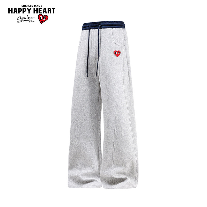查尔斯桃心美式拼接运动卫裤男春秋季新款宽松潮牌百搭休闲长裤子,男装,休闲裤,淘宝优惠券,粉丝福利购,淘宝优惠卷
