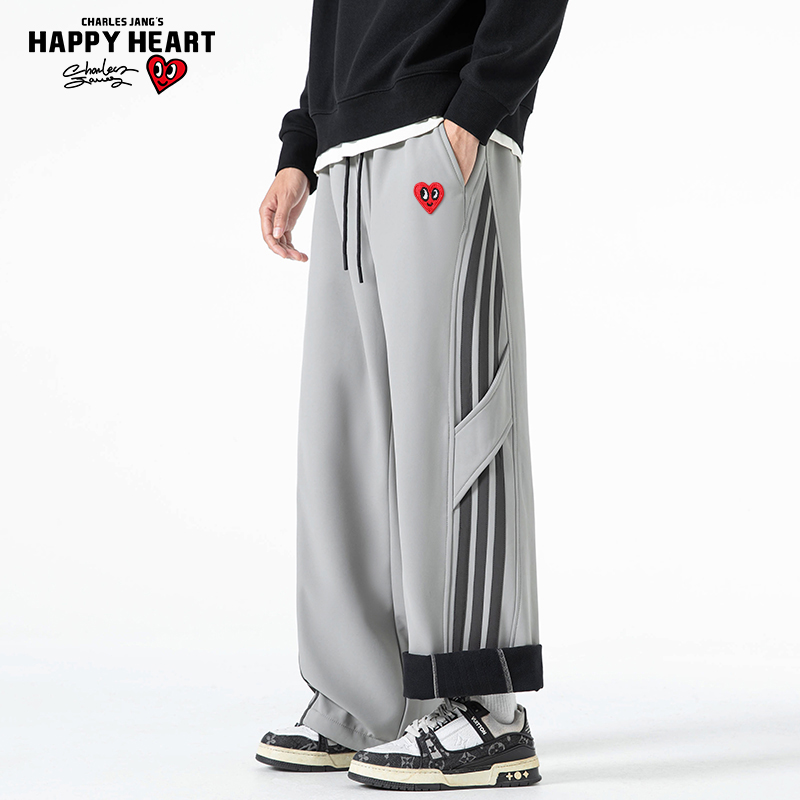 查尔斯桃心爱心加绒休闲裤