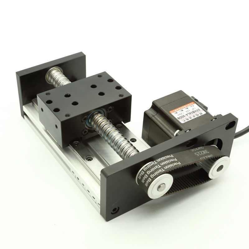 gx80双线轨精密滚珠丝杆滑台侧装款左右折返装57步进电机全工作台