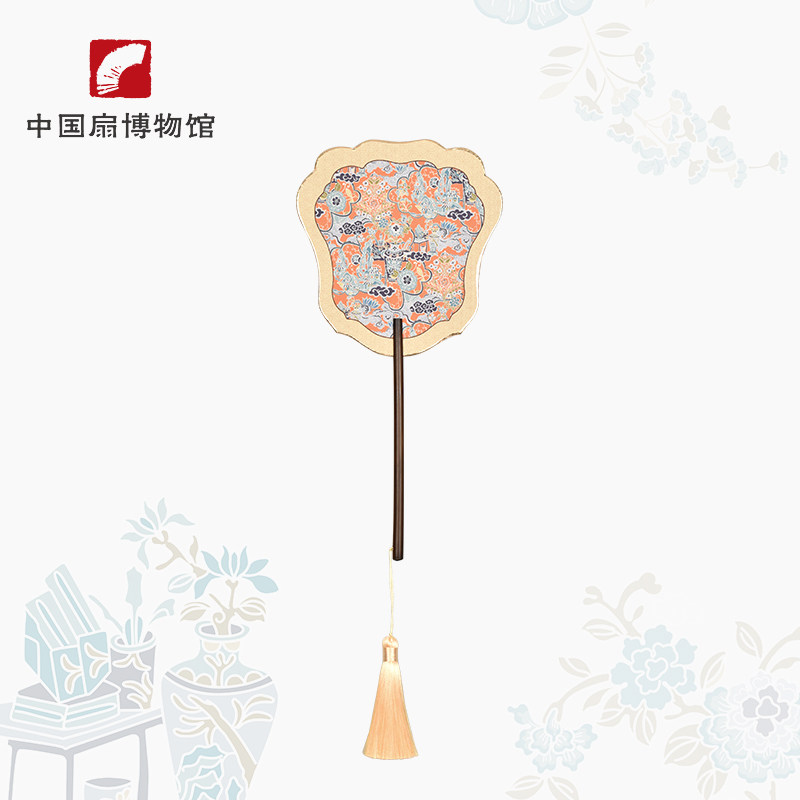 【中国扇博物馆】花开富贵团扇古风竹柄长柄流苏文创礼物艺术扇子