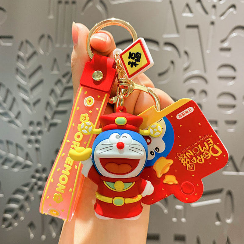 哆啦A梦财神款卡通钥匙扣