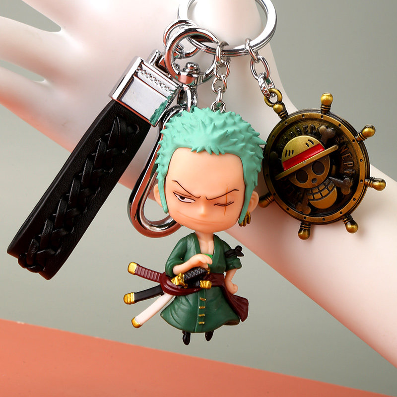 海贼王索隆钥匙扣创意动漫钥匙圈挂饰航海王男士礼物书包挂件创意