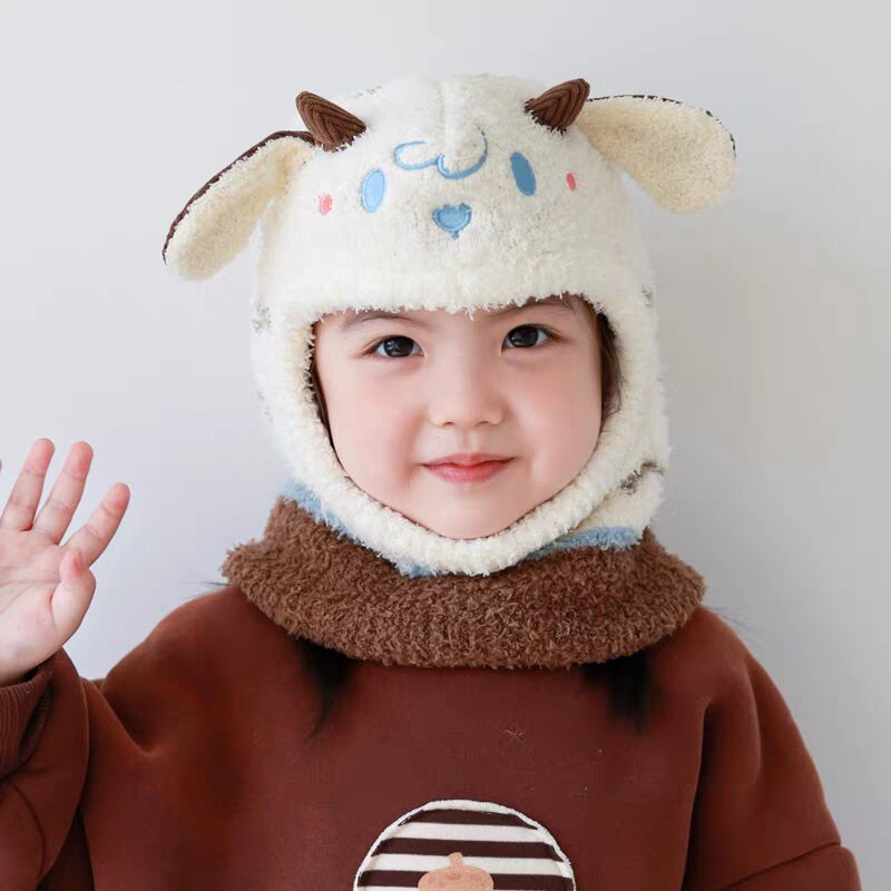 儿童帽子围脖口罩一体帽冬季防风
