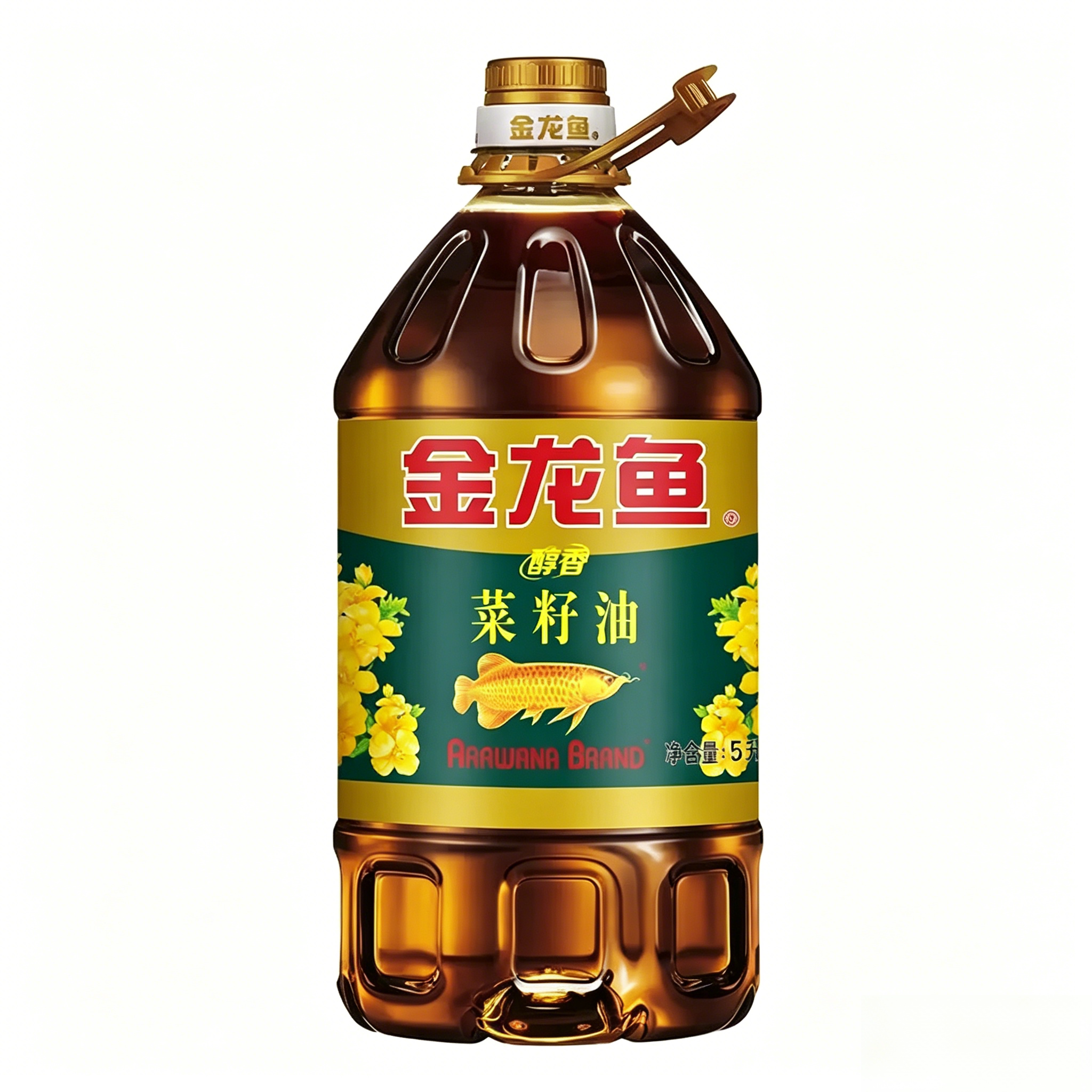 金龙鱼醇香菜籽油5L 桶装家用食用油菜籽油 醇香浓郁炒菜健康