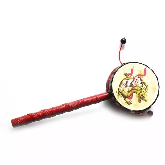 传统实木手工羊皮拨浪鼓儿童益智玩具新生儿婴儿礼物啃咬安抚哄娃,玩具/童车/益智/积木/模型,拨浪鼓,淘宝优惠券,粉丝福利购,淘宝优惠卷