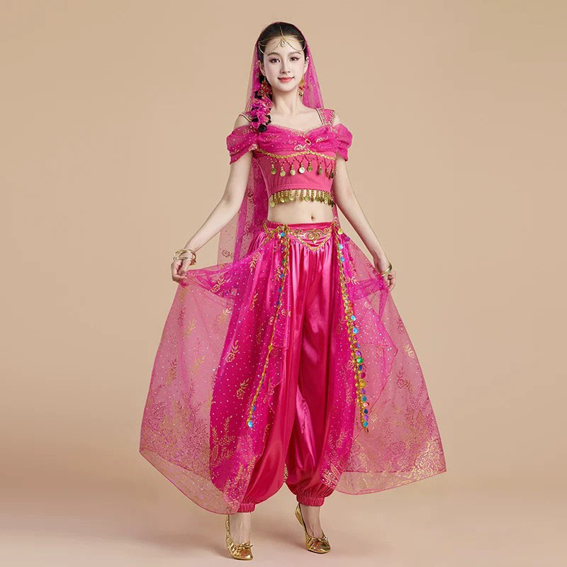 万圣节27印度舞女异域风情演出服新款阿拉丁茉莉公主成人表演套装