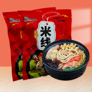 网红欣欣米线370g麻香辣砂锅袋装 米粉手工东北大米3包料红袋米线