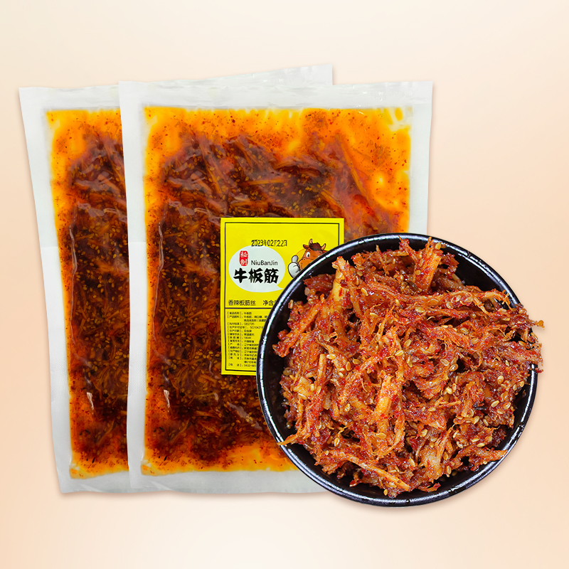 东北特产朝鲜秘制牛板筋延边即食牛板筋丝特产零食包装吃货甜辣味