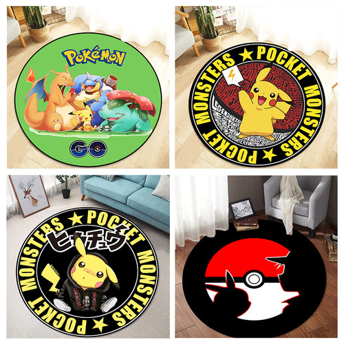皮卡丘地毯卧室圆形转椅吊篮地垫电脑椅书房卡通儿童可爱动漫家用