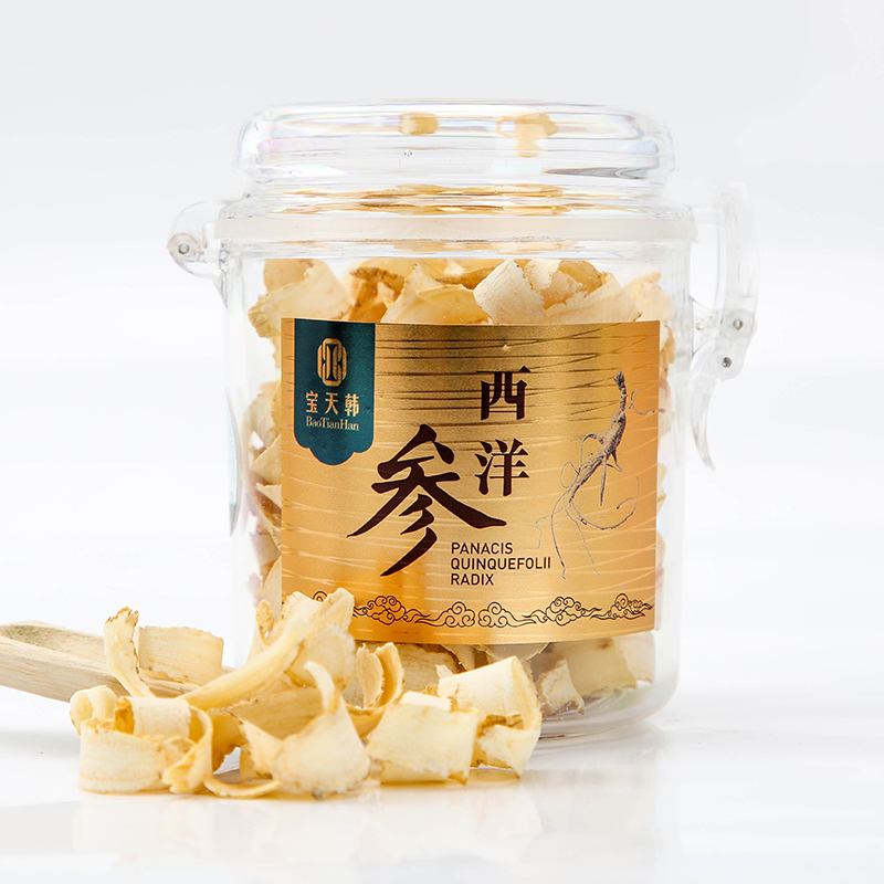 宝天韩西洋参卷片整枝切片含片人参斜大片花旗参段中药加拿大进口