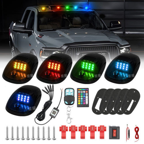 适用于道奇RAM F150 皮卡车顶七彩RGB鼠标灯Cab Marker Roof12LED
