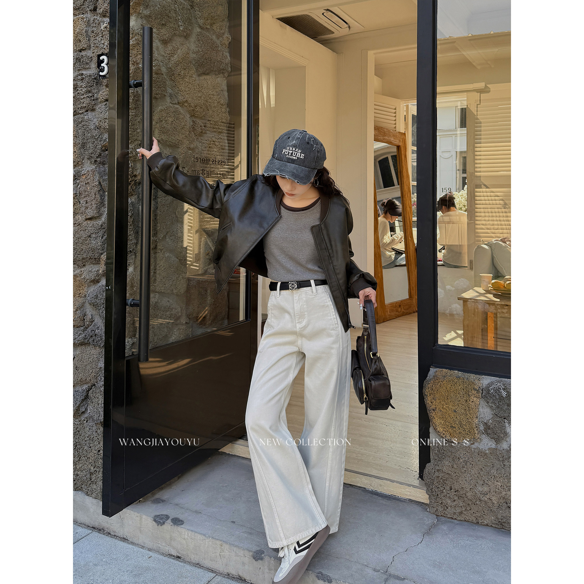 王家有鱼【小个子定制】早春浅卡其直筒阔腿裤2026新款牛仔裤女款,女装/女士精品,牛仔裤,淘宝优惠券,粉丝福利购,淘宝优惠卷