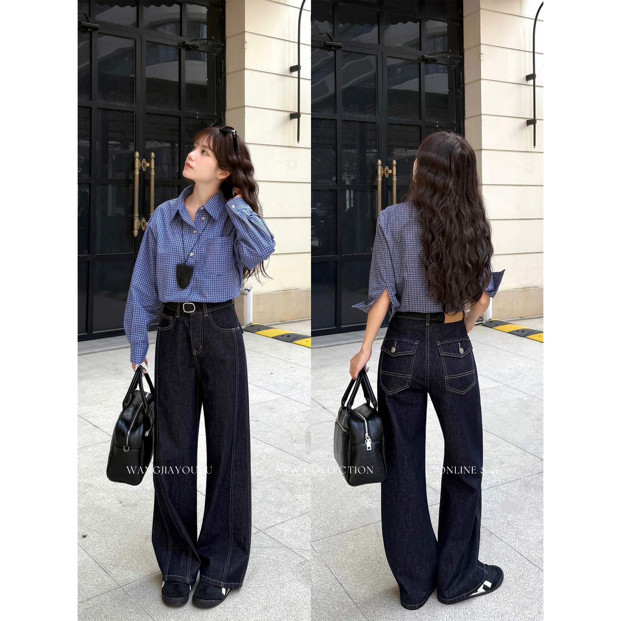 王家有鱼【小个子定制】2026早春新款丹宁色显瘦百搭阔腿牛仔裤女,女装/女士精品,牛仔裤,淘宝优惠券,粉丝福利购,淘宝优惠卷