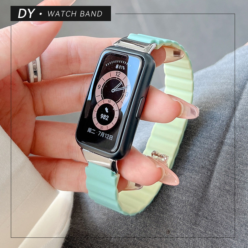 度渔适用于keep手环表带撞色硅胶 keep b4运动健身智能手环b4表带磁吸