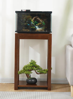 实木小米鱼缸架底柜底座专用架木质溪流缸底座架中小型承重置物架