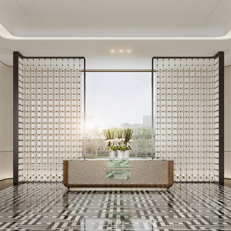 定制不锈钢背景墙酒店大堂屏风