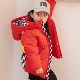 YUYBEIB儿童中长款 羽绒服保暖连帽男宝印花帅气汽车总动员外套