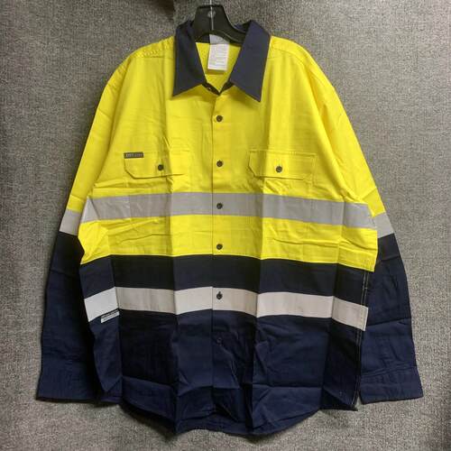 Jb’sWear出口澳洲橘色反光长袖衬衣矿工工作服纯棉透气荧光黄