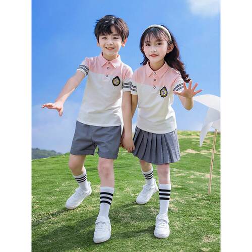 纯棉小学生班服一三五年级校服幼儿园服运动会套装男女儿童季粉色