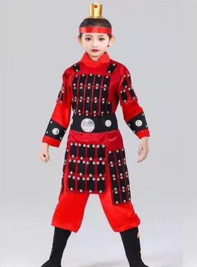 儿童古代将士盔甲花木兰岳飞成人将士古装汉服演出英雄秦唐汉服饰