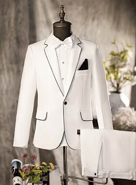 主持人服装男舞台歌手演出服西服套装晚会年会男士大码司仪礼服