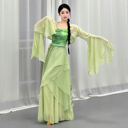 古典舞服装新款飘逸仙气纱衣身韵练功服古风花筏中国舞演出服套装