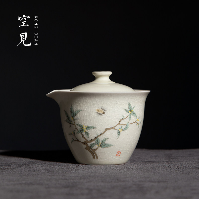 空见 手抓盖碗带过滤盖碗杯高端茶碗手抓壶泡茶盖碗茶杯功夫茶具