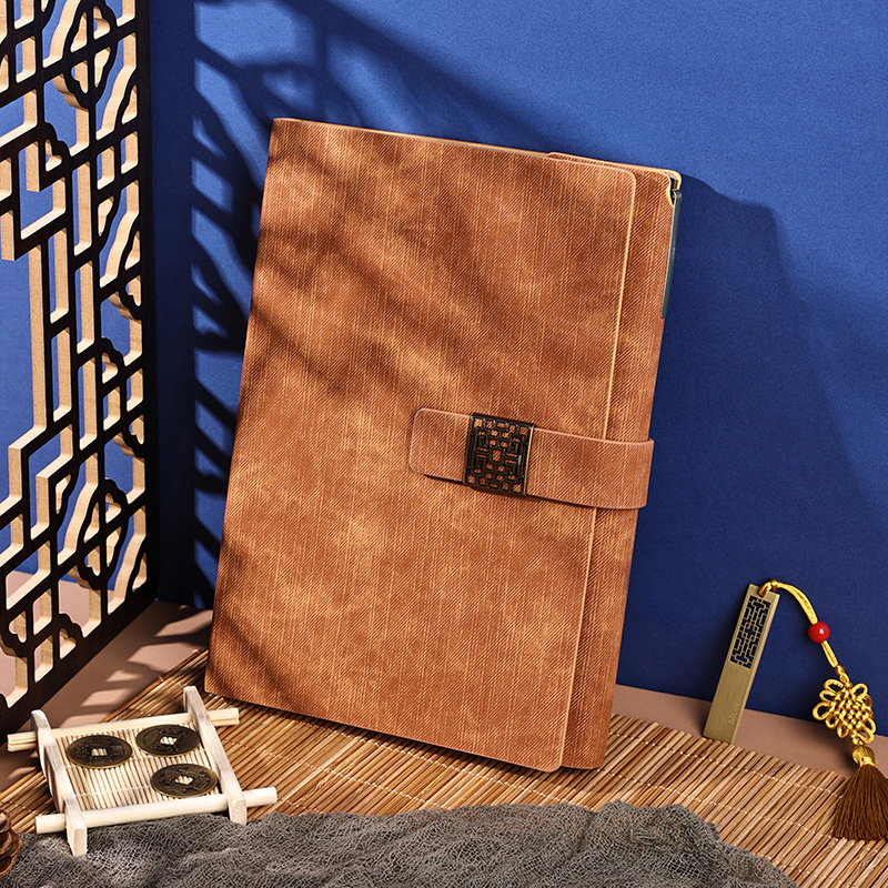 商务皮面笔记本子定制可印logo