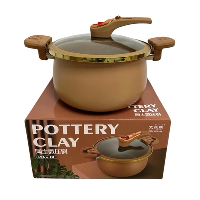艾菲熊多功能陶土28cm微压料理锅
