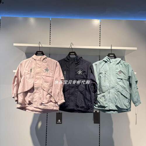 CONVERSE匡威正品25春款男女儿童格子布薄外套休闲风衣CV2512688