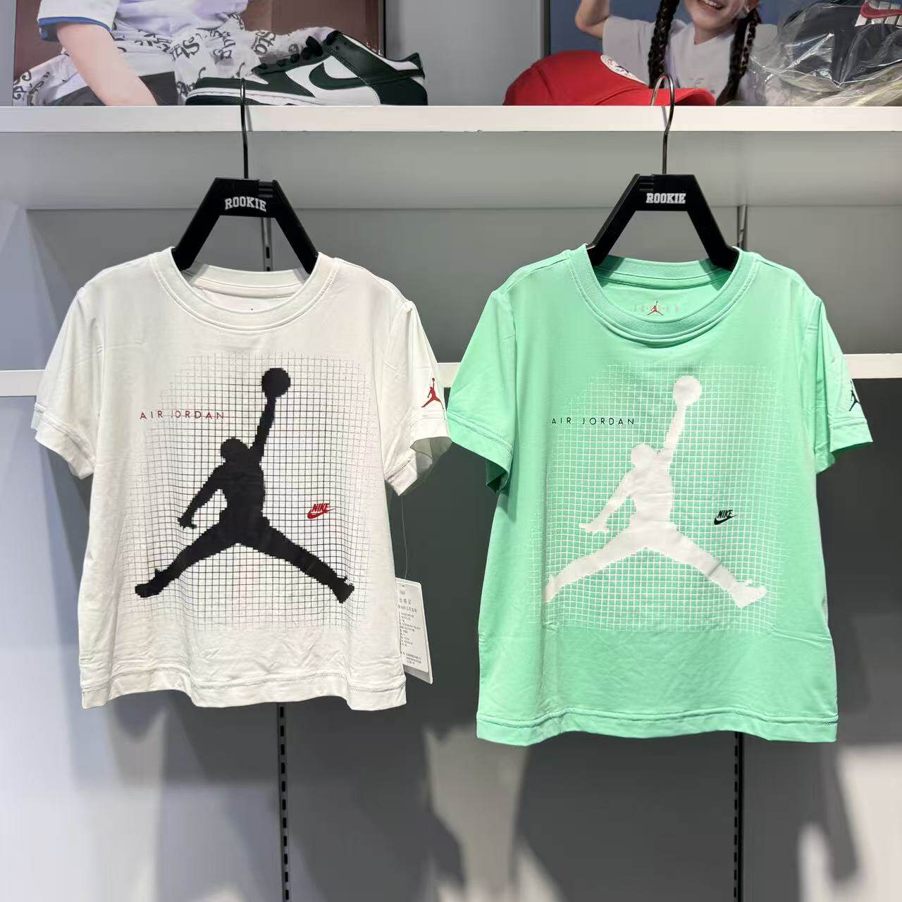 JORDAN乔丹26夏男女童飞人logo印花圆领速干休闲短袖T恤JD2622158