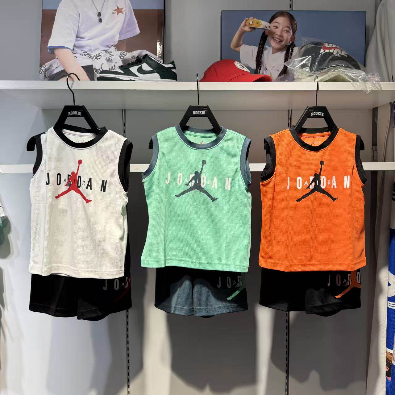 JORDAN童装2026夏款男女童篮球服速干背心+短裤两件套装JD2622147