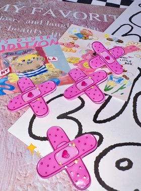 decora视觉女孩 原宿ins创口贴发夹二次元可爱亚克力边夹刘海夹子