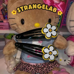 少量 日本90s复古千禧y2k可爱花朵闪闪刘海发夹decora辣妹BB夹子