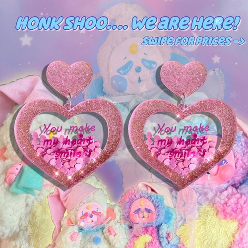 欧美亚克力闪闪爱心流沙耳环