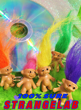 怪力少女 80s怀旧巨魔精灵娃娃手作自制戒指辣妹公仔复古立体指环