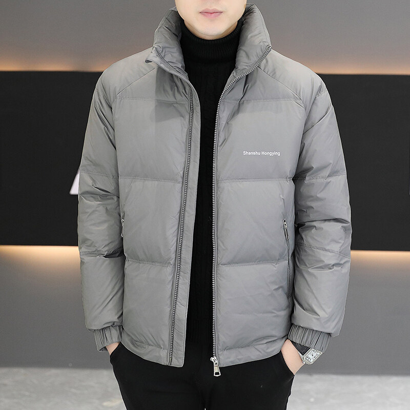 高端连帽羽绒服男士宽松舒适短款外套冬季新款美式潮流帅气防寒服
