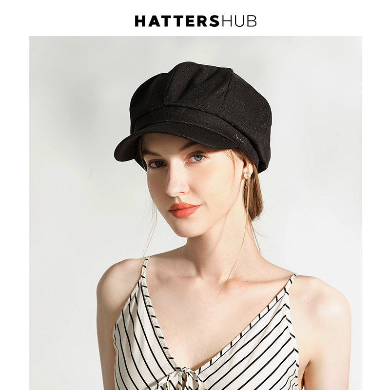 贝雷帽出游优雅日系女春夏闪亮