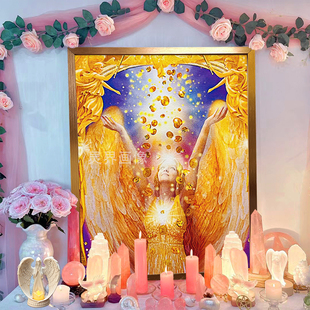 富足天使画像灵气挂画照片画Angel of Abundance丰盛财富祭坛用品