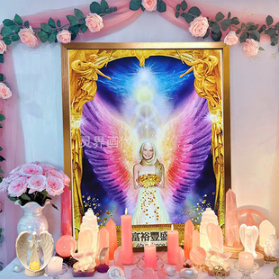 富裕丰盛财富天使祭坛画像灵气布置装饰挂画照片水晶灵摆富足多金