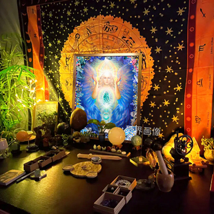 水晶天使祭坛画像灵气丰盛富裕财富女神挂画Aqua Spirit Quartz