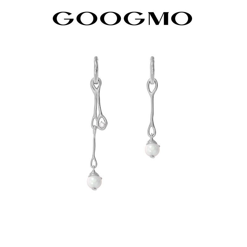 不对称珍珠耳钉GOOGMO女