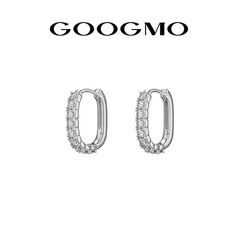 【于文文同款】GOOGMO白夜系列满钻璀璨椭圆耳圈轻奢时尚气质耳饰