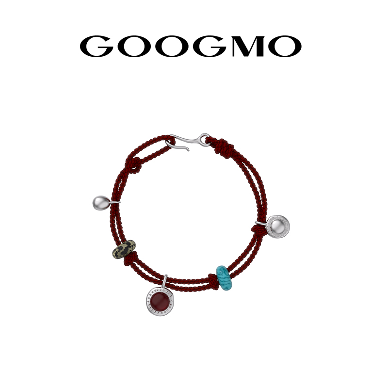 GOOGMOGOOGMO欧若拉系列复古转运红玛瑙编织绳红绳好运上岸手饰