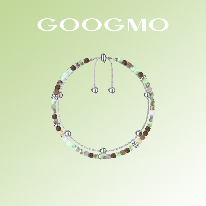 【于文文同款】GOOGMO绿镜系列天然石澳洲玉串珠手链小众设计感