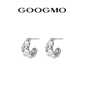 GOOGMO失重系列贝壳珍珠耳钉女小众设计时尚 沈月同款 大气耳饰