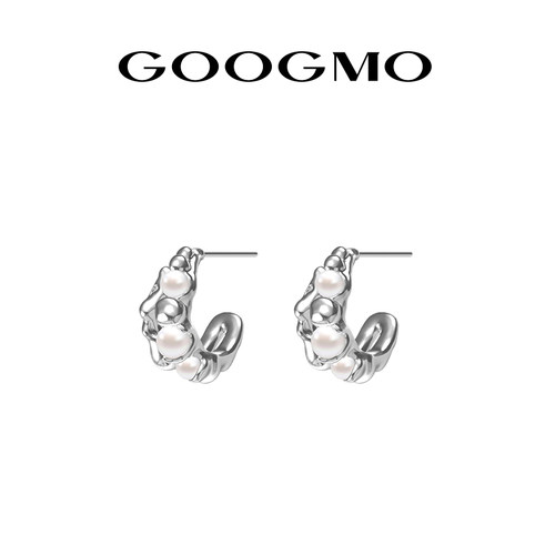 珍珠耳钉贝壳GOOGMO时尚女