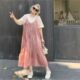 300斤宽松中长款 假两件连衣裙大码 女装 显瘦慵懒风休闲遮肉a字长裙