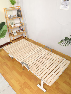 硬板折叠床办公午休床单人实木床家用成人陪护床 免安装 出口日式