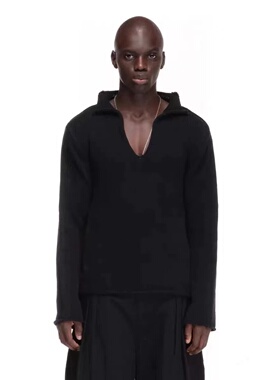 Nofaith studios三色V领编织针织毛衣 VKNIT SWEATER慵懒休闲长袖